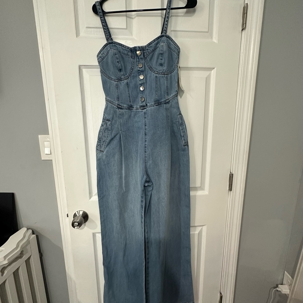 Women's Light Blue Denim Overalls